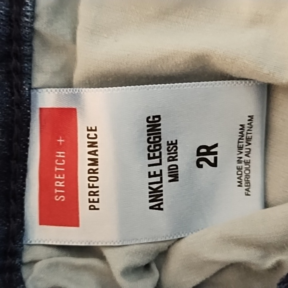 Express Midrise Ankle Denim Jeggings Women's Size 2 Stretch Performance Y2K Blue - Picture 9 of 10